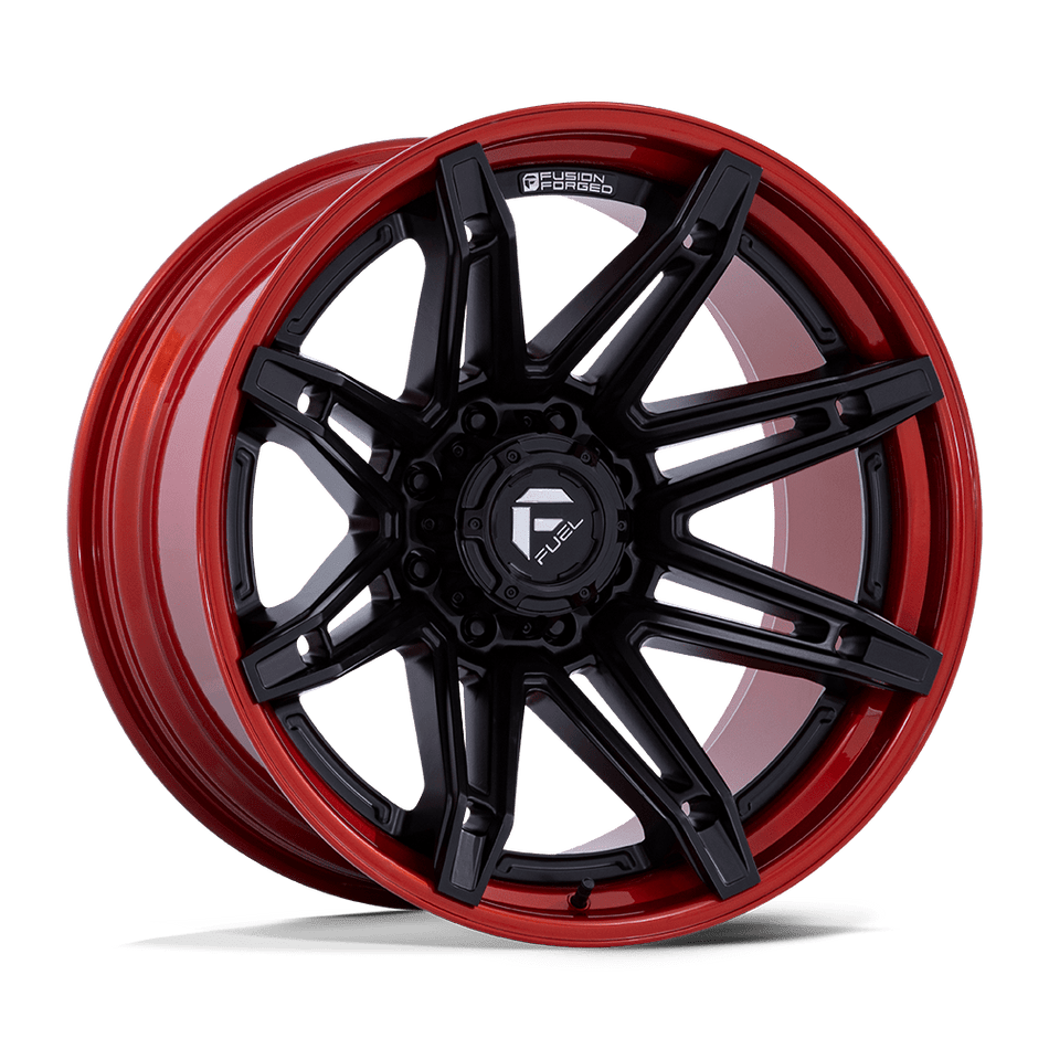 Fuel 1PC FC401 BRAWL – 24X12 – 8X170 – -44 mm – MATTE BLACK W/ CANDY RED LIP