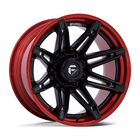 Fuel 1PC FC401 BRAWL – 22X10 – 6X135 – -18 mm – MATTE BLACK W/ CANDY RED LIP