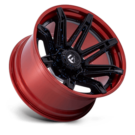 Fuel 1PC FC401 BRAWL – 22X10 – 6X135 – -18 mm – MATTE BLACK W/ CANDY RED LIP