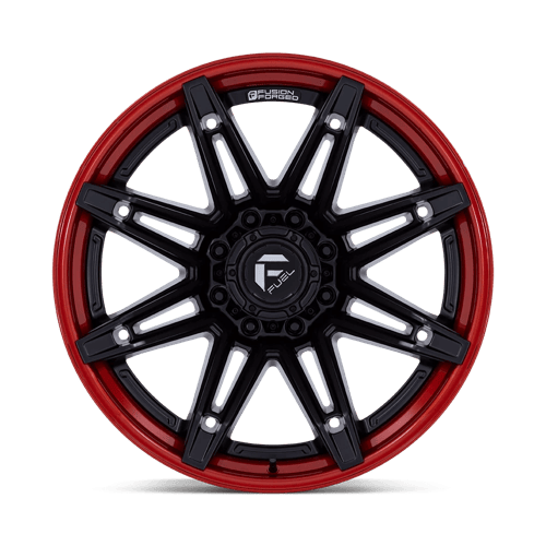 Fuel 1PC FC401 BRAWL – 20X10 – 6X135 – -18 mm – MATTE BLACK W/ CANDY RED LIP