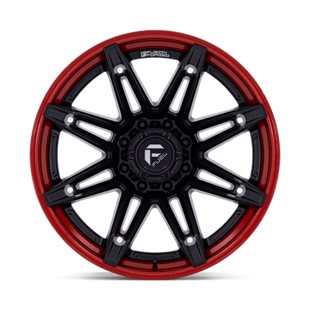 Fuel 1PC FC401 BRAWL – 20X10 – 6X135 – -18 mm – MATTE BLACK W/ CANDY RED LIP