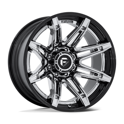 Fuel 1PC FC401 BRAWL – 24X12 – 8X165.1 – -44 mm – CHROME W/ GLOSS BLACK LIP
