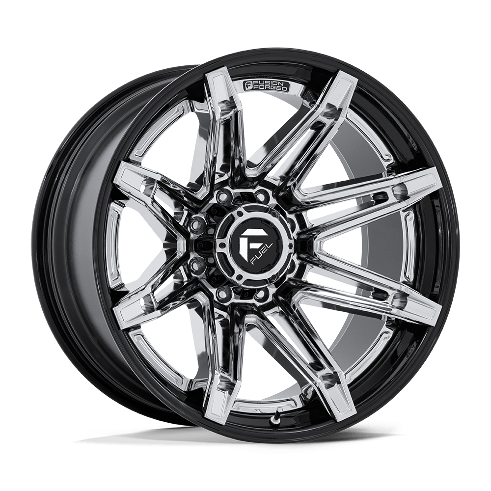 Fuel 1PC FC401 BRAWL – 22X10 – 6X139.7 – -18 mm – CHROME W/ GLOSS BLACK LIP