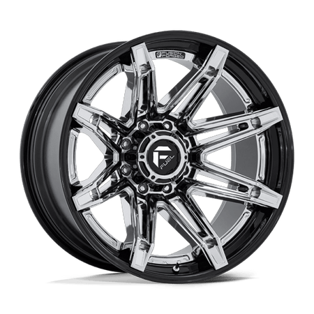 Fuel 1PC FC401 BRAWL – 24X12 – 6X139.7 – -44 mm – CHROME W/ GLOSS BLACK LIP