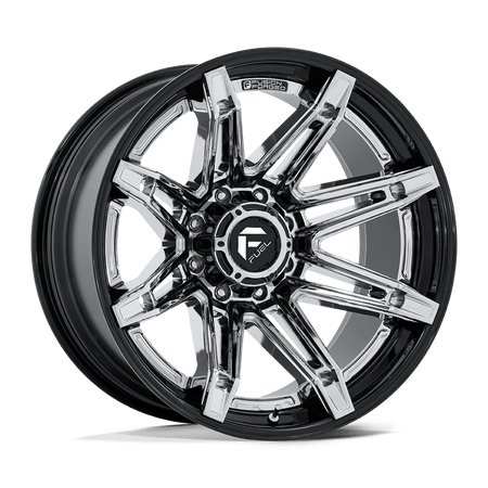 Fuel 1PC FC401 BRAWL – 20X10 – 8X165.1 – -18 mm – CHROME W/ GLOSS BLACK LIP