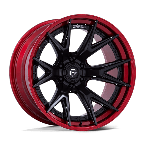 Fuel 1PC FC402 CATALYST – 24X12 – 6X139.7 – -44 mm – MATTE BLACK W/ CANDY RED LIP