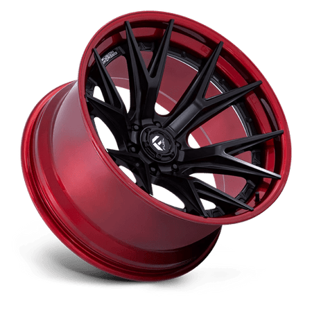 Fuel 1PC FC402 CATALYST – 20X9 – 6X135 – 1 mm – MATTE BLACK W/ CANDY RED LIP