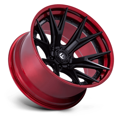 Fuel 1PC FC402 CATALYST – 24X12 – 6X139.7 – -44 mm – MATTE BLACK W/ CANDY RED LIP