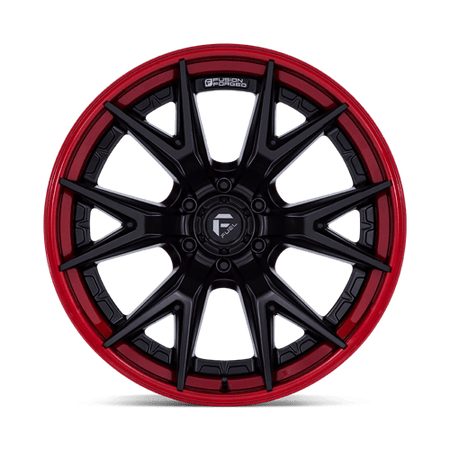 Fuel 1PC FC402 CATALYST – 24X12 – 6X139.7 – -44 mm – MATTE BLACK W/ CANDY RED LIP
