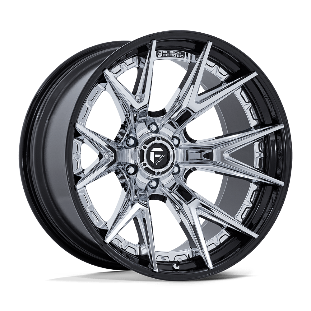 Fuel 1PC FC402 CATALYST – 20X9 – 6X139.7 – 1 mm – CHROME W/ GLOSS BLACK LIP