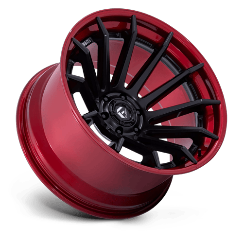 Fuel 1PC FC403 BURN – 24X12 – 6X135 – -44 mm – MATTE BLACK W/ CANDY RED LIP
