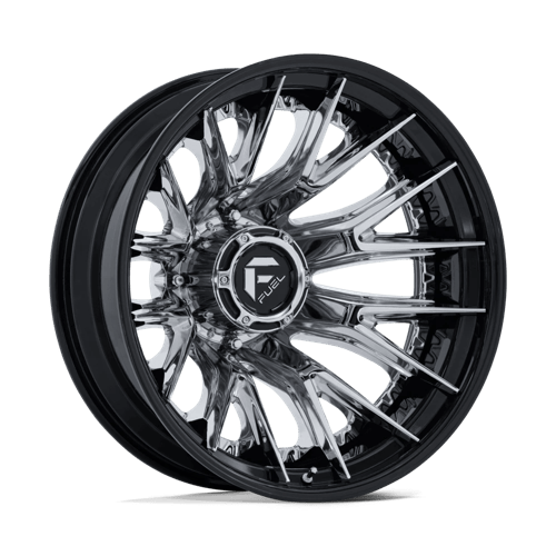 Fuel 1PC D407 CATALYST DUALLY – 20X8.25 – 8X200 – -202 mm – CHROME W/ GLOSS BLACK LIP