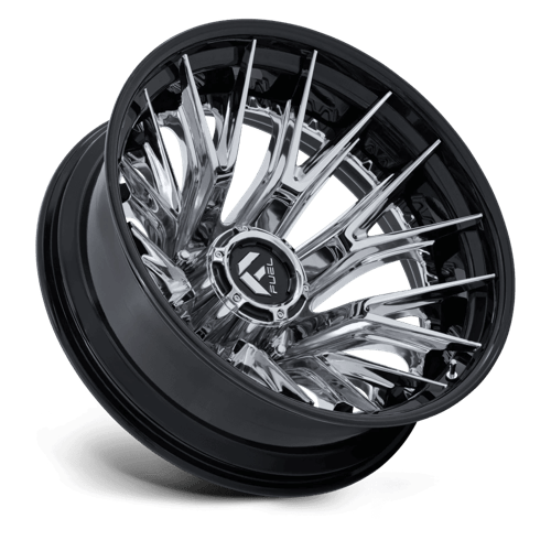 Fuel 1PC D407 CATALYST DUALLY – 20X8.25 – 8X200 – -202 mm – CHROME W/ GLOSS BLACK LIP