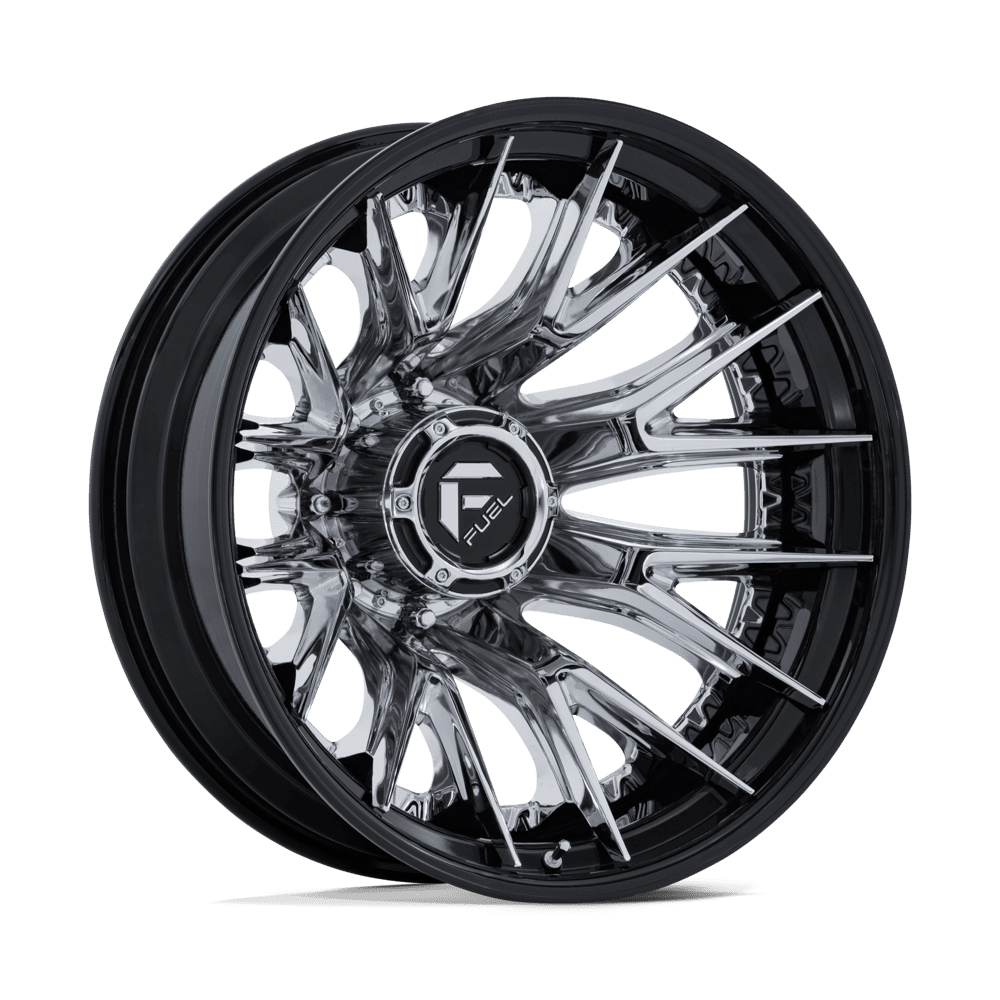 Fuel 1PC D407 CATALYST DUALLY – 22X8.25 – 8X210 – -221 mm – CHROME W/ GLOSS BLACK LIP