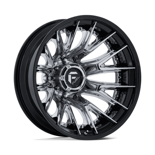 Fuel 1PC D407 CATALYST DUALLY – 24X8.25 – 8X200 – -202 mm – CHROME W/ GLOSS BLACK LIP