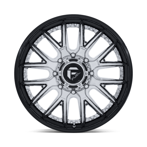 Fuel 1PC D407 CATALYST DUALLY – 20X8.25 – 8X200 – 105 mm – CHROME W/ GLOSS BLACK LIP