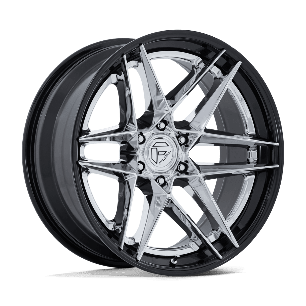 Fuel 1PC FC408 FLIGHT – 22X10 – 6X139.7 – -18 mm – CHROME W/ GLOSS BLACK LIP