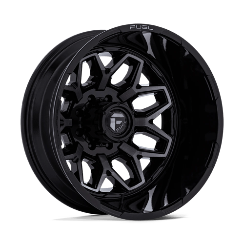 Fuel 1PC D875 FLUX DUALLY – 20X8.25 – 8X165.1 – 104 mm – GLOSS BLACK BRUSH FC GRAY DDDT