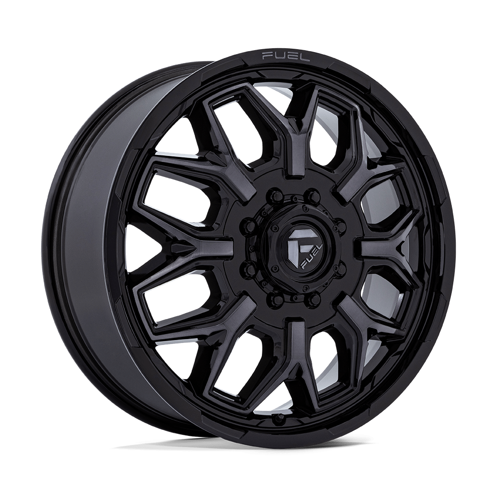 Fuel 1PC D875 FLUX DUALLY – 22X8.25 – 8X200 – 104 mm – GLOSS BLACK BRUSH FC GRAY DDDT
