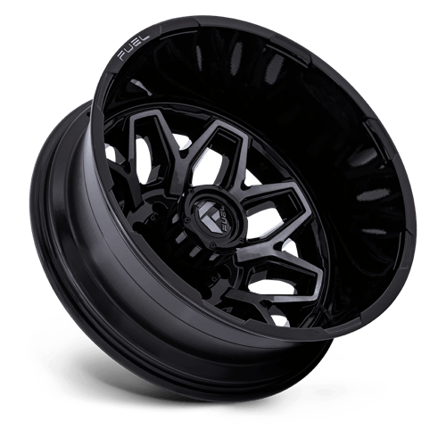 Fuel 1PC D875 FLUX DUALLY – 22X8.25 – 8X165.1 – -246 mm – GLOSS BLACK BRUSH FC GRAY DDDT