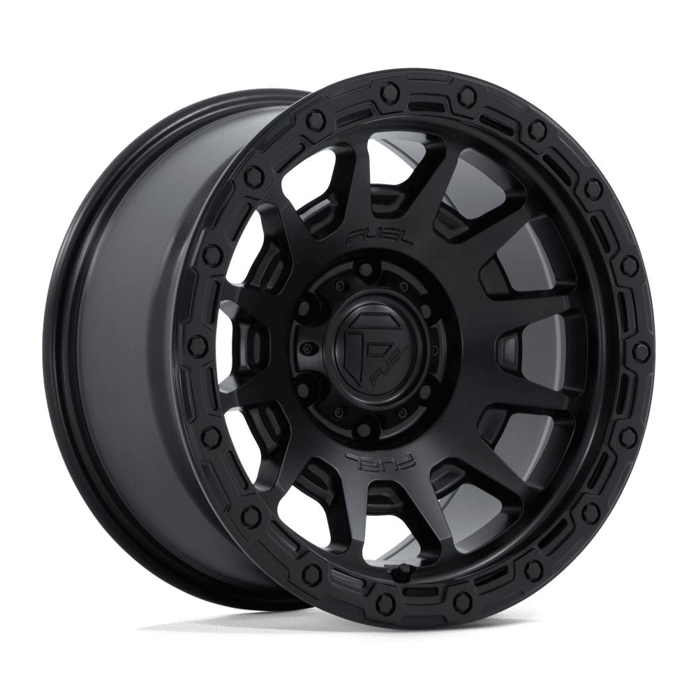 Fuel 1PC FC884 FORTRESS – 17X9 – 5X127 – -12 mm – MATTE BLACK W/ GLOSS BLACK LIP