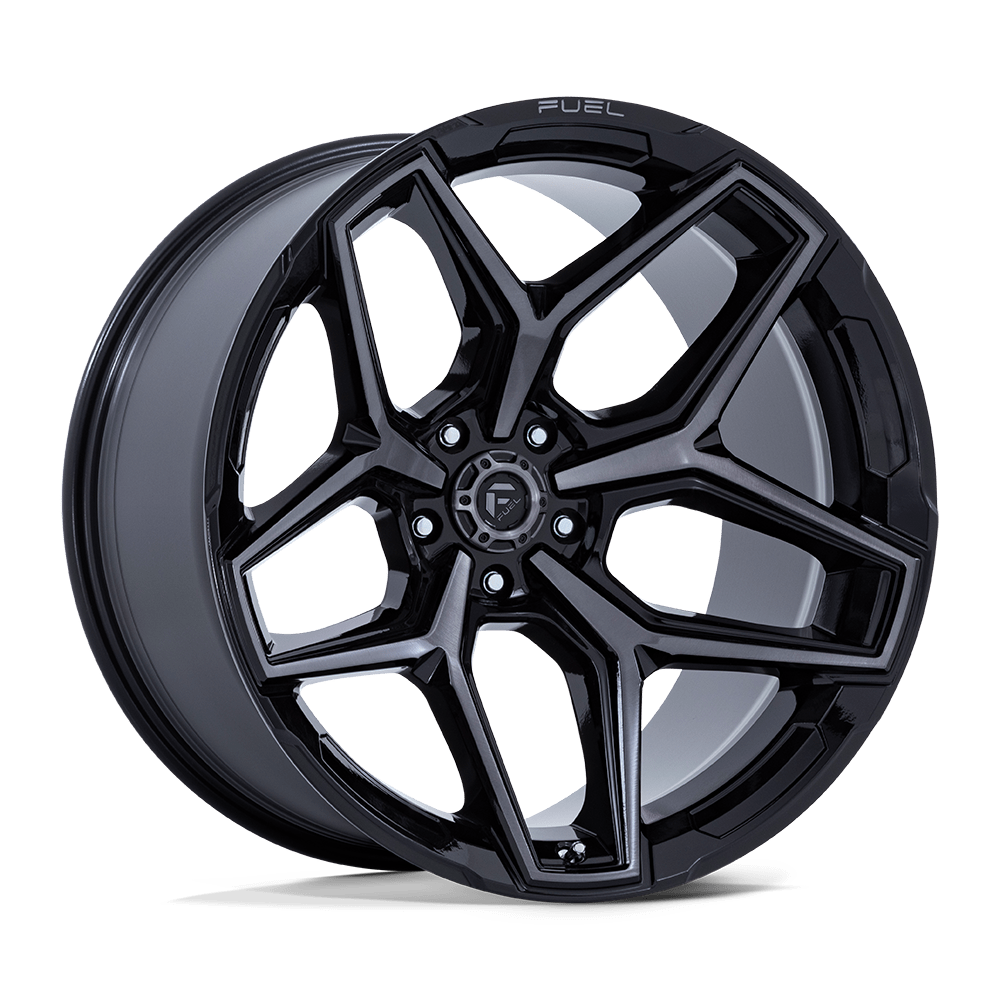 Fuel 1PC FLUX – 20X10 – 5X127 – -18 mm – GLOSS BLACK BRUSH FC GRAY DDDT
