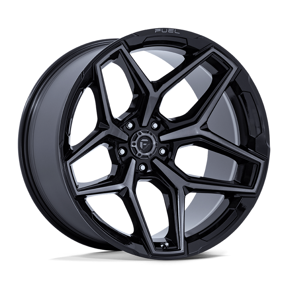 Fuel 1PC FLUX – 20X10 – 5X127 – -18 mm – GLOSS BLACK BRUSH FC GRAY DDDT