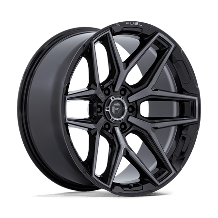 Fuel 1PC FLUX – 24X10 – 6X135 – 0 mm – GLOSS BLACK BRUSH FC GRAY DDDT