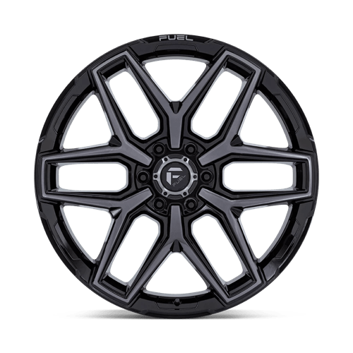 Fuel 1PC FLUX – 20X10 – 6X135 – -18 mm – GLOSS BLACK BRUSH FC GRAY DDDT