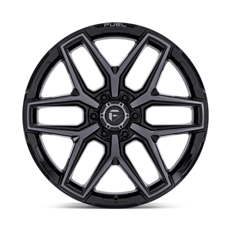 Fuel 1PC FLUX – 20X10 – 6X135 – -18 mm – GLOSS BLACK BRUSH FC GRAY DDDT