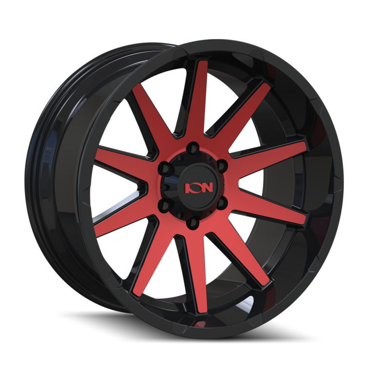 ION Wheels 143 – 20x10, 6x139.7, -19 – Gloss Black Red Machined