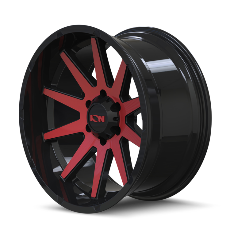 ION Wheels 143 – 20x10, 6x139.7, -19 – Gloss Black Red Machined
