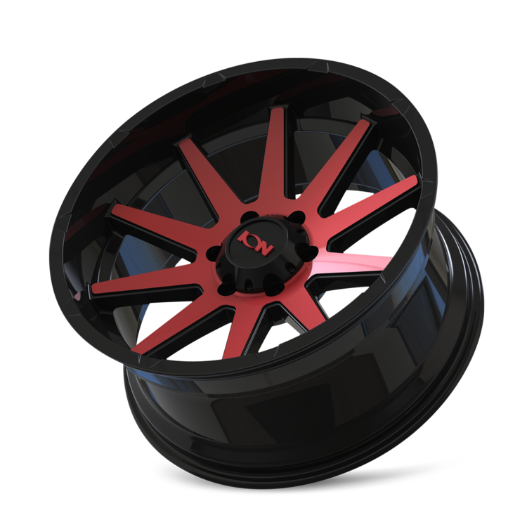 ION Wheels 143 – 20x10, 6x139.7, -19 – Gloss Black Red Machined