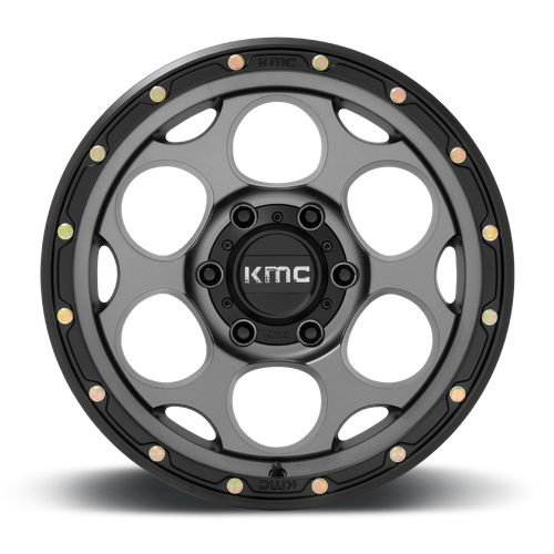KMC KM541 DIRTY HARRY – 17X9 – 6X139.7 – -12 mm – SATIN GRAY W/ BLACK LIP