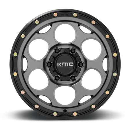 KMC KM541 DIRTY HARRY – 17X9 – 6X139.7 – -12 mm – SATIN GRAY W/ BLACK LIP