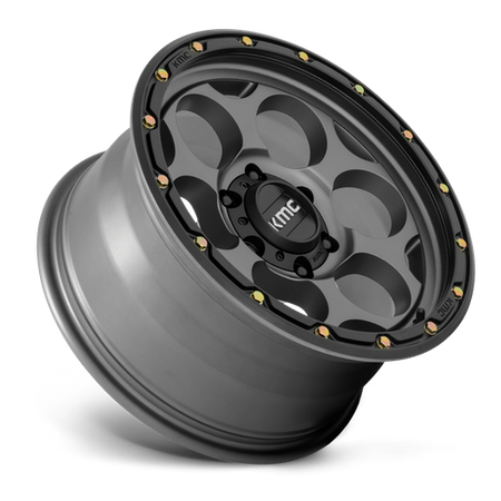 KMC KM541 DIRTY HARRY – 17X9 – 6X139.7 – -12 mm – SATIN GRAY W/ BLACK LIP