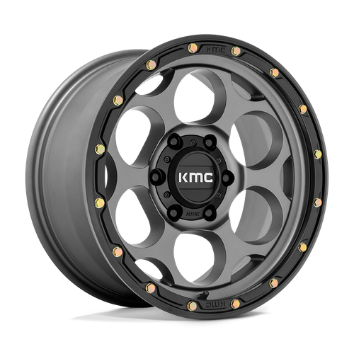 KMC KM541 DIRTY HARRY – 17X9 – 6X139.7 – -12 mm – SATIN GRAY W/ BLACK LIP