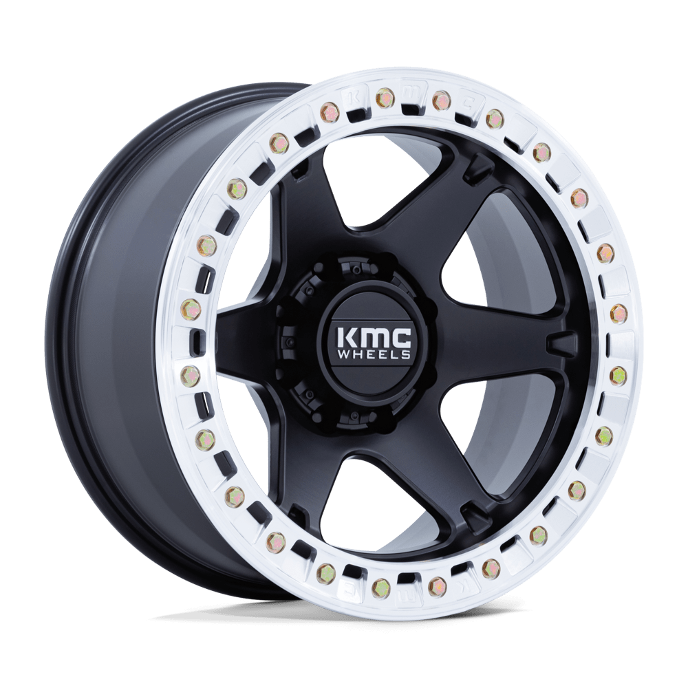 KMC KM238 VI BEADLOCK – 20X10 – BLANK – -48 mm – SATIN BLACK W/ MACHINED RING