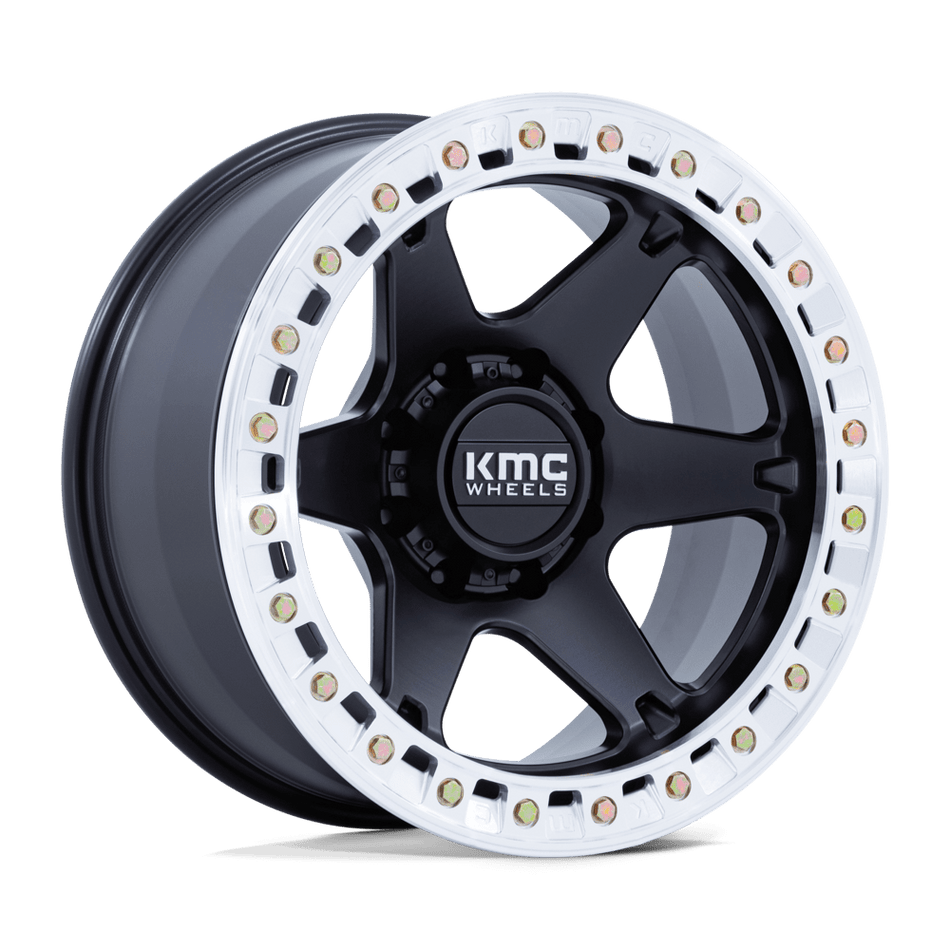 KMC KM238 VI BEADLOCK – 20X10 – 8X165.1 – -48 mm – SATIN BLACK W/ MACHINED RING