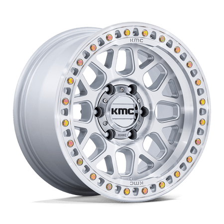 KMC KM549 GRS – 17X9 – 6X139.7 – 18 mm – GLOSS SILVER W/ MACHINED FACE