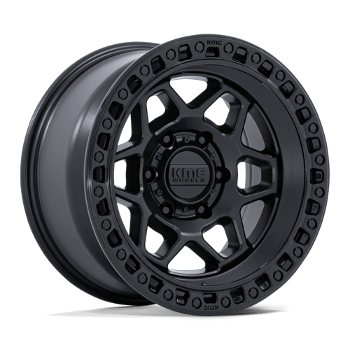 KMC KM553 TORX – 17X9 – 6X139.7 – -12 mm – MATTE BLACK W/ GLOSS BLACK LIP