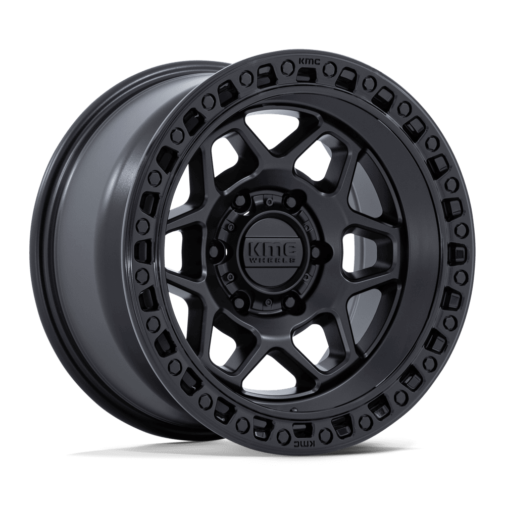 KMC KM553 TORX – 17X8.5 – 6X139.7 – 25 mm – MATTE BLACK W/ GLOSS BLACK LIP