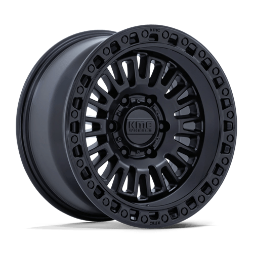 KMC KM554 AZTEC – 17X8.5 – 6X120 – 25 mm – MATTE BLACK W/ GLOSS BLACK LIP