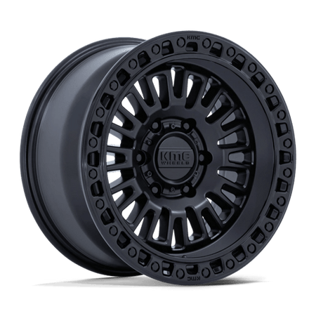 KMC KM554 AZTEC – 17X8.5 – 6X120 – 25 mm – MATTE BLACK W/ GLOSS BLACK LIP