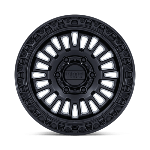 KMC KM554 AZTEC – 17X8.5 – 6X120 – 25 mm – MATTE BLACK W/ GLOSS BLACK LIP