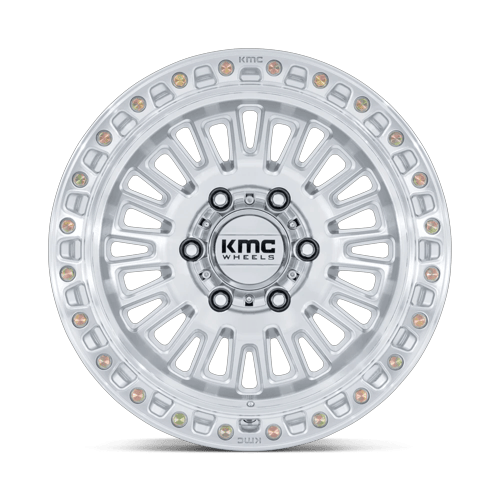 KMC KM554 AZTEC – 17X8.5 – 6X139.7 – 0 mm – GLOSS SILVER W/ MACHINED FACE