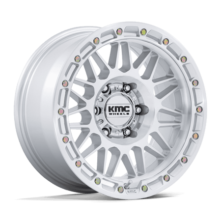 KMC KM555 ATTACK – 17X8.5 – 6X139.7 – 25 mm – GLOSS SILVER W/ MACHINED FACE