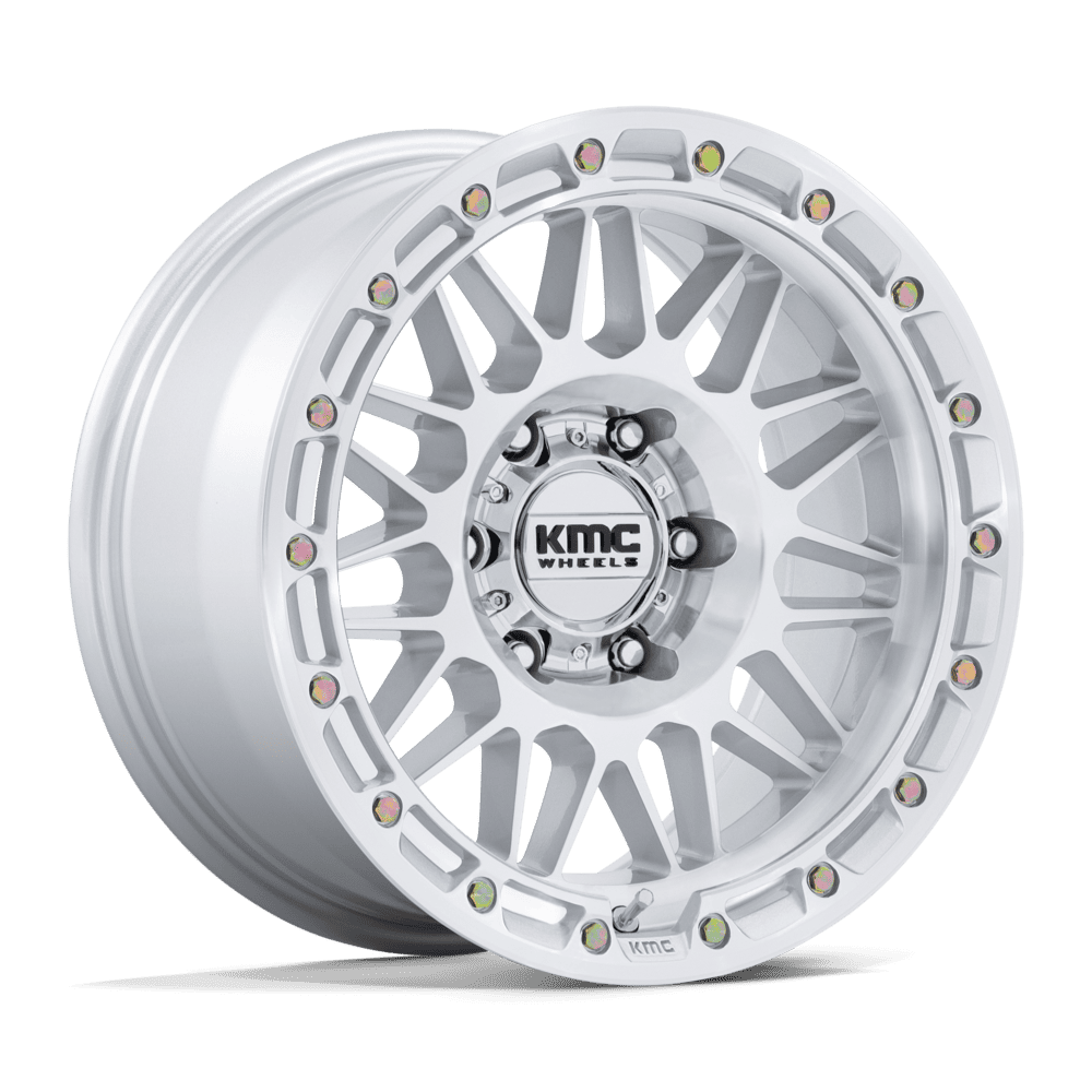 KMC KM555 ATTACK – 17X8.5 – 6X139.7 – 0 mm – GLOSS SILVER W/ MACHINED FACE