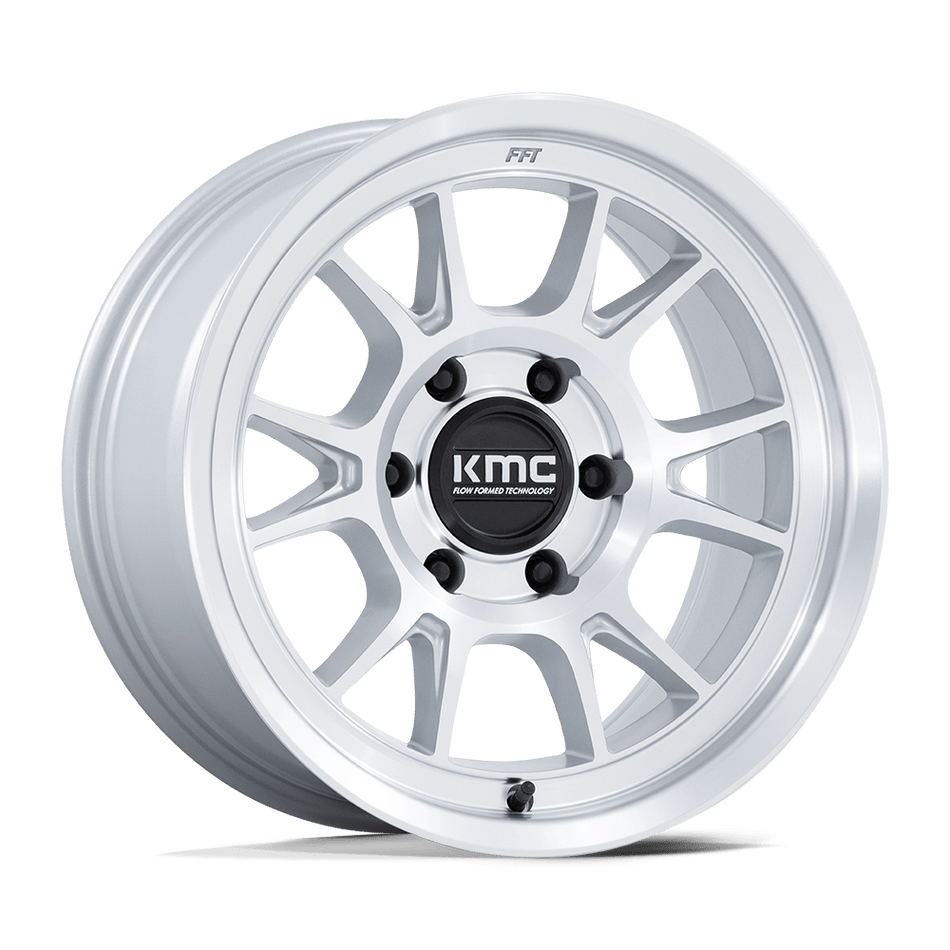 KMC KM729 RANGE – 17X8.5 – 5X127 – -10 mm – GLOSS SILVER W/ MACHINED FACE