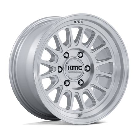 KMC KM733 IMPACT FFT – 18X9 – 6X139.7 – 18 mm – GLOSS SILVER W/ MACHINED FACE
